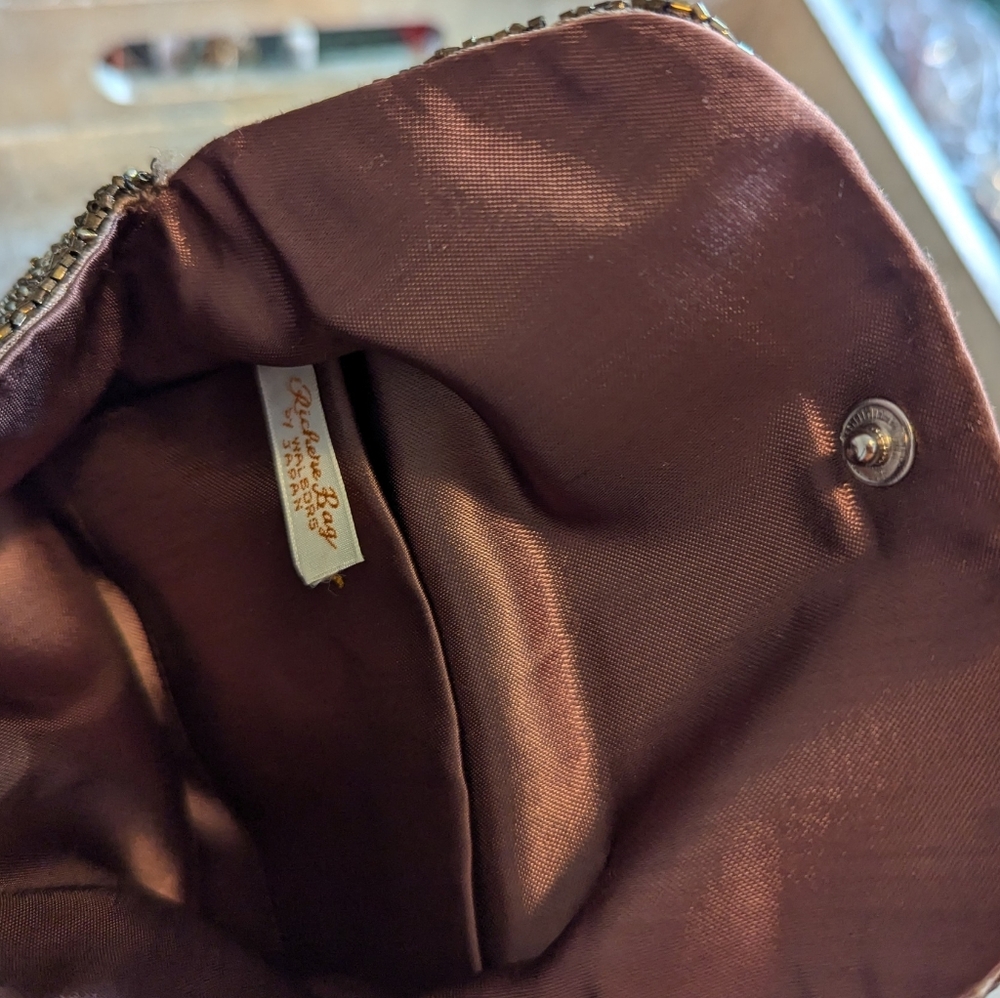 Richere Bag Vintage Beaded Clutch Gold Snap New Years Eve Holiday Vintage Japan - Picture 7 of 9